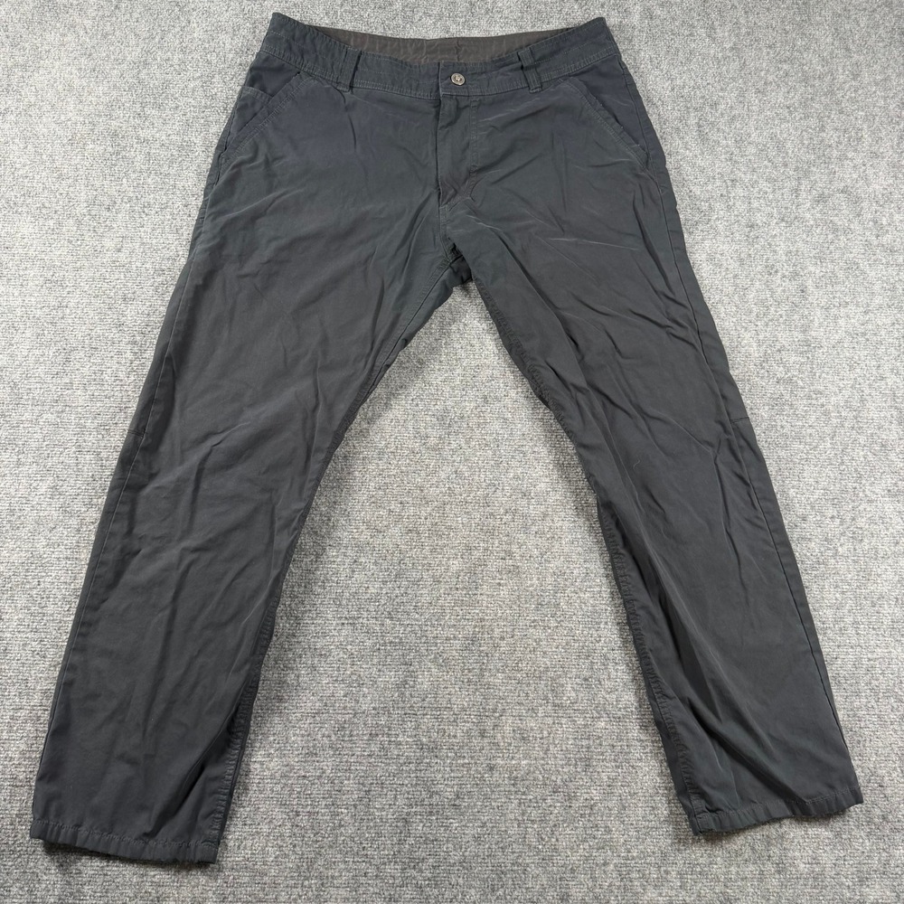 KUHL Slax Pants Mens 36x30 Black Enduro Fabric Hiking Travel Chino Trousers